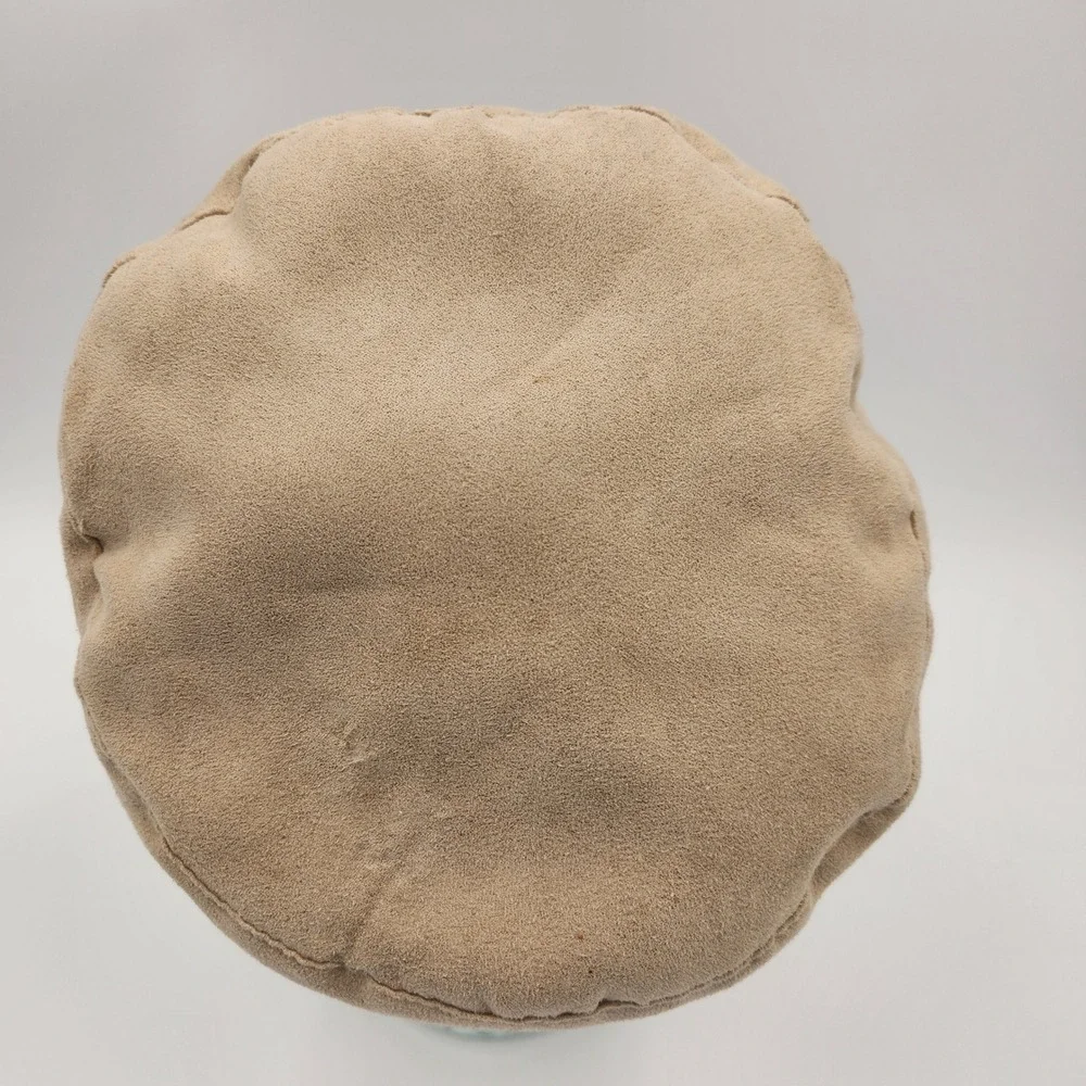 VTG Totes Genuine Shearling Sheepskin‎ Cloche Hat Suede Winter Bucket Cap Tan